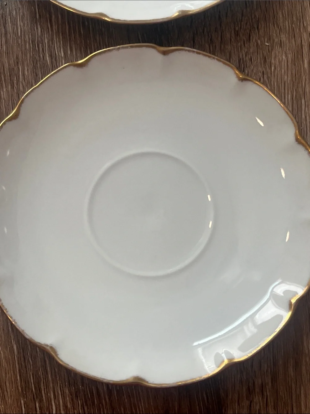 Vintage Victoria Austria White Porcelain Saucer with Gold Trim - Pack of 4
